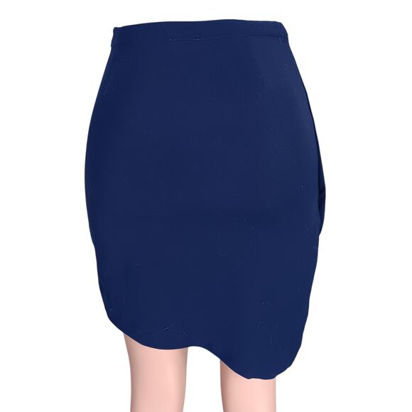 TOBI Asymmetrical Skirt Size Small Navy Blue Side Zipper Closure No Pockets - Picture 4 of 11